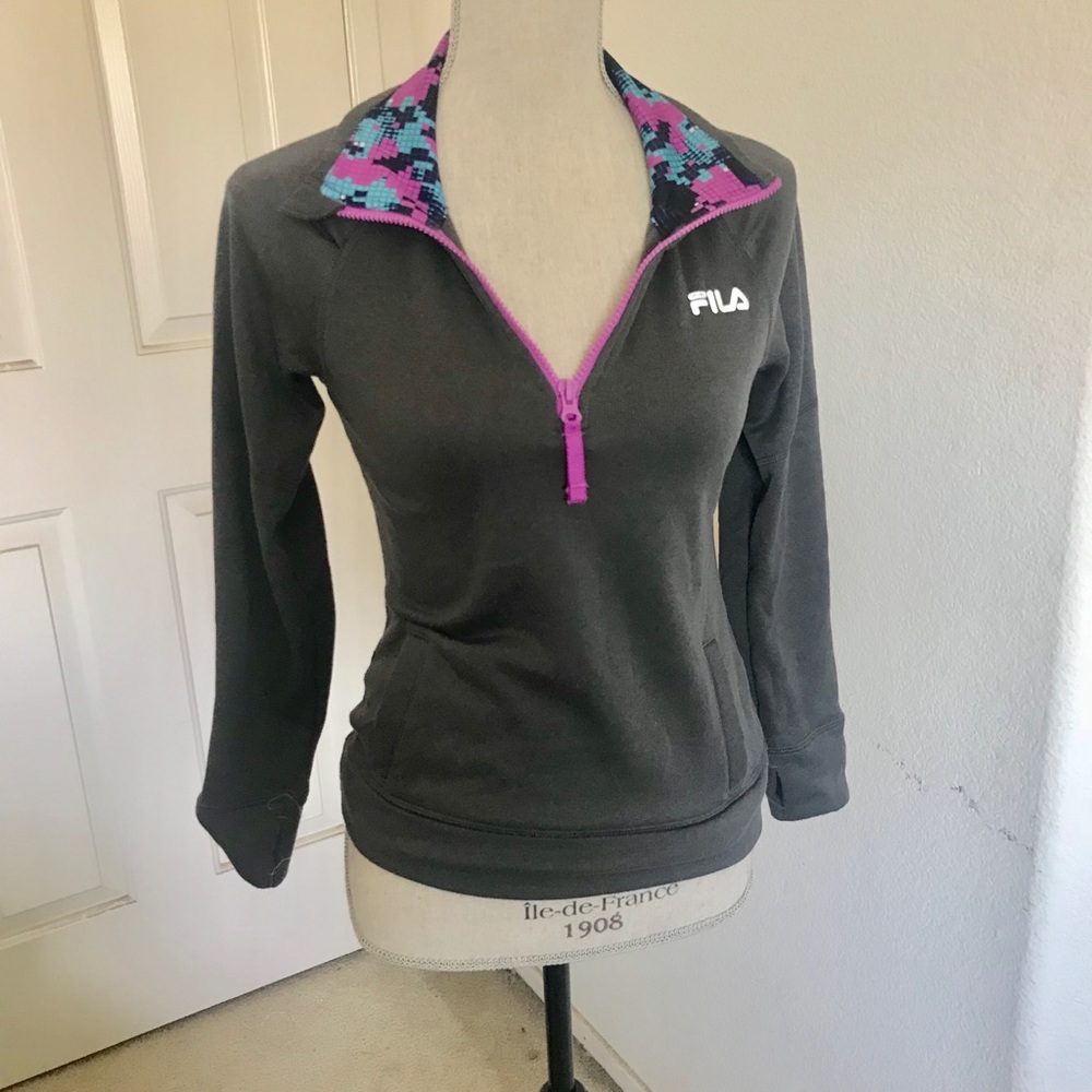 Fila Sport Youth Zip-Up Grey Sweatshirt.